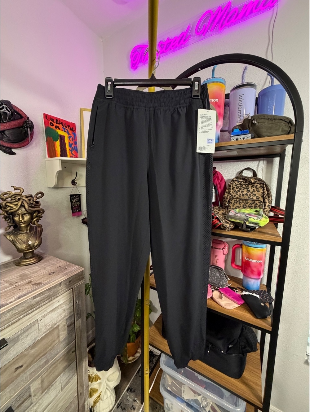 Lululemon NWT Adapted State MR Jogger Perfect Stripe Pants Black - Size 6